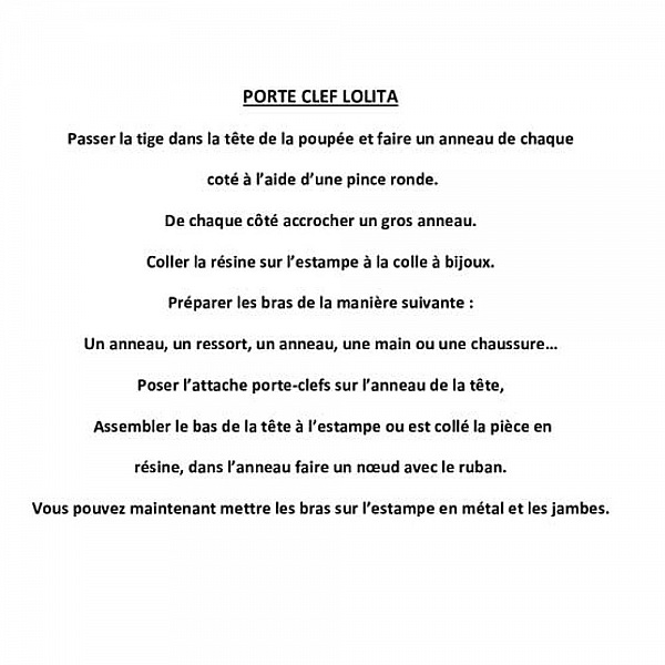 Kit Poup&eacute;e Porte Cl&eacute; Lolita N&deg;01