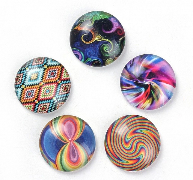 Lote 20 cabujones de vidrio redondos 25 mm 95108