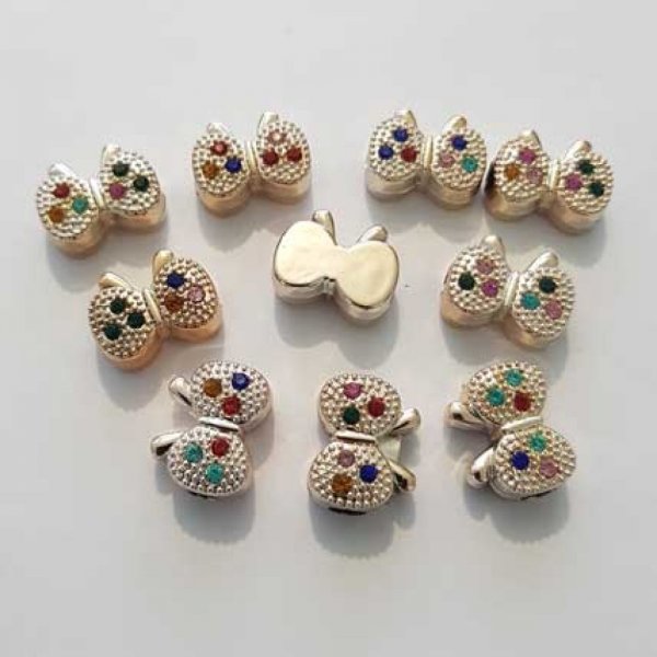 Lot de 10 Perles n&oelig;uds N&deg;09