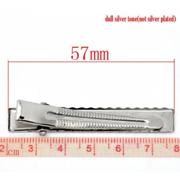 Lote de 20 pinzas de cocodrilo - Plata 56 mm x 8 mm