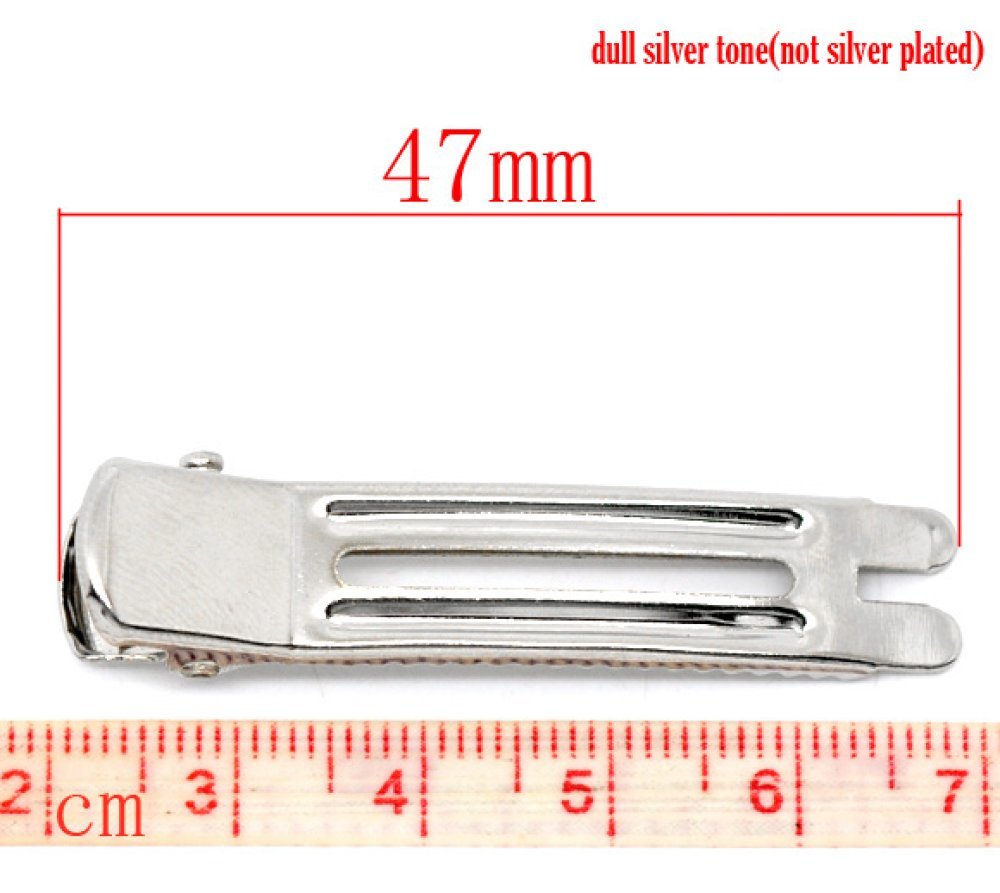 Juego de 30 pinzas de cocodrilo - plata 47 mm x 12 mm.