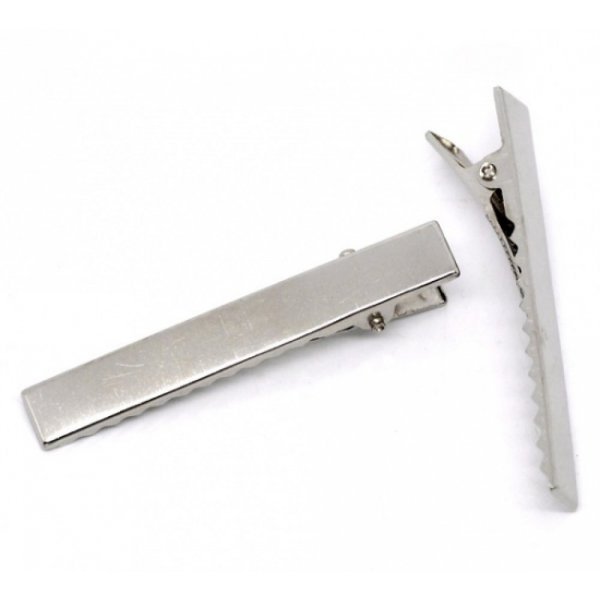 Juego de 5 pinzas de cocodrilo - Plata 56 mm x 8 mm