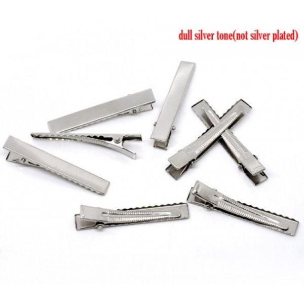 Juego de 5 pinzas de cocodrilo - Plata 56 mm x 8 mm