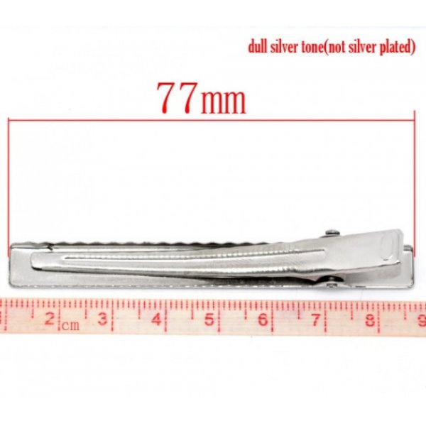 Juego de 5 pinzas de cocodrilo - Plata 75 mm x 9 mm