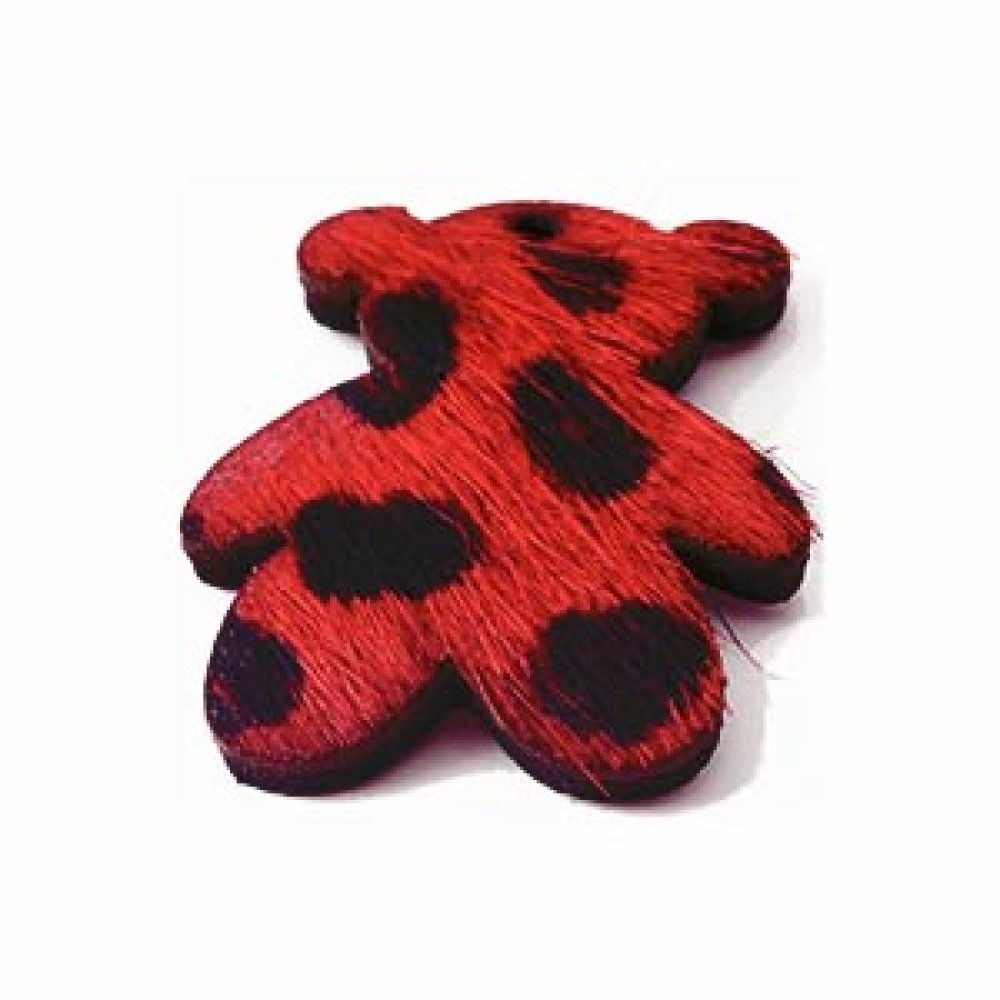 Oso Peludo Rojo 24x29mm x 1