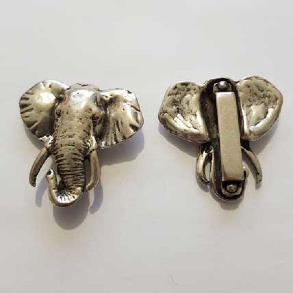 Passant 30 mm en Zamak N°02 Argent éléphant