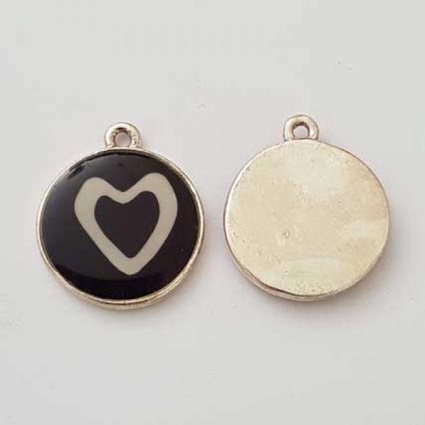 Pendentif Cabochon 18 mm Fantaisie N&deg;02-03 Coeur