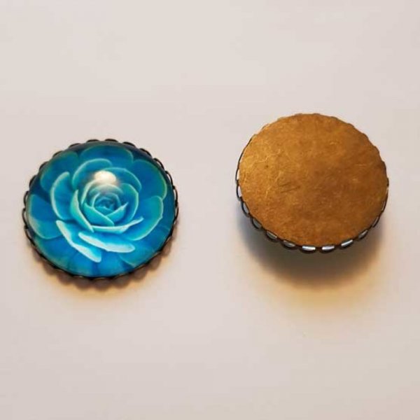 Pendentif Cabochon 30 mm Fantaisie N&deg;10-05 Fleur