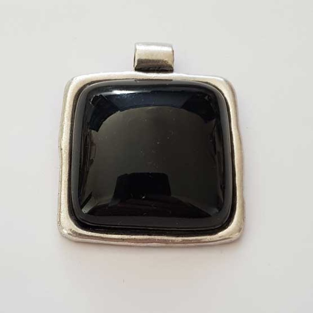 Pendentif N°001-G en Alliage Carré Noir