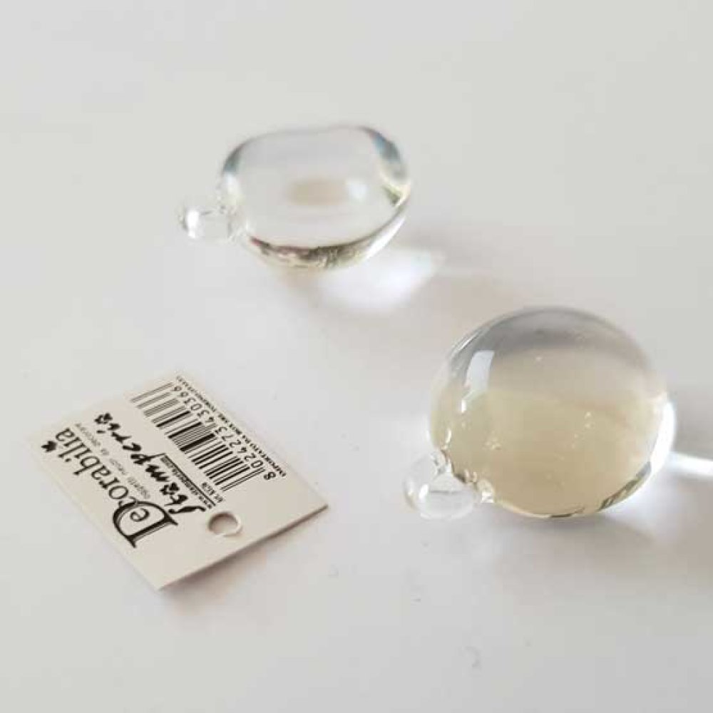 Pendentif N°002 Demi Boule En Verre Transparent Stamperia