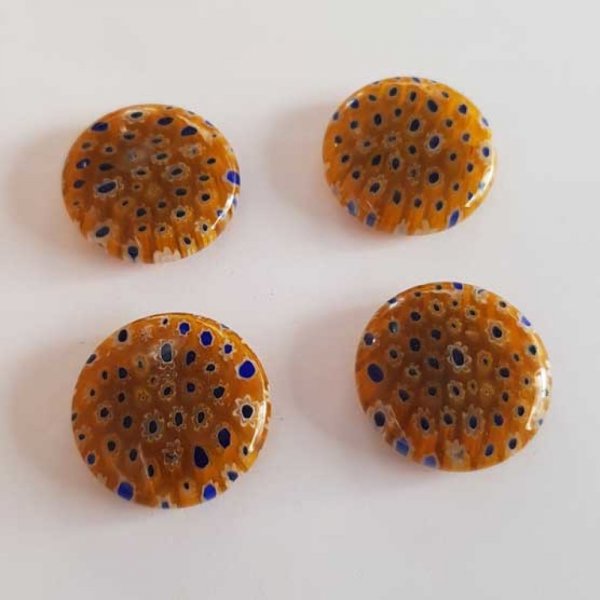 Perle Galet en Verre Fantaisie Fleur 25 mm N&deg;05