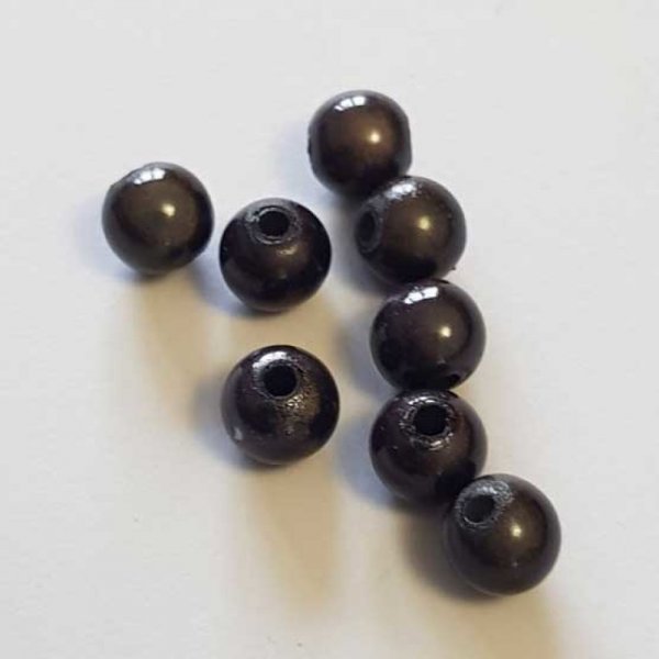 Perle Magique Ronde 06 mm Gris Fum&eacute; x 8