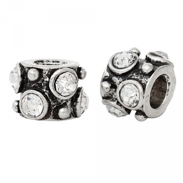 Perle N&deg;0189 compatible Europ&eacute;en Argent