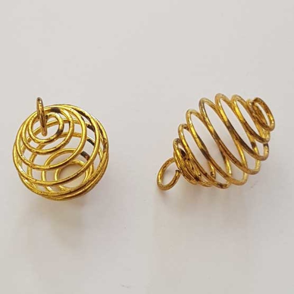 Jaula espiral de perlas 19 mm Oro N°06