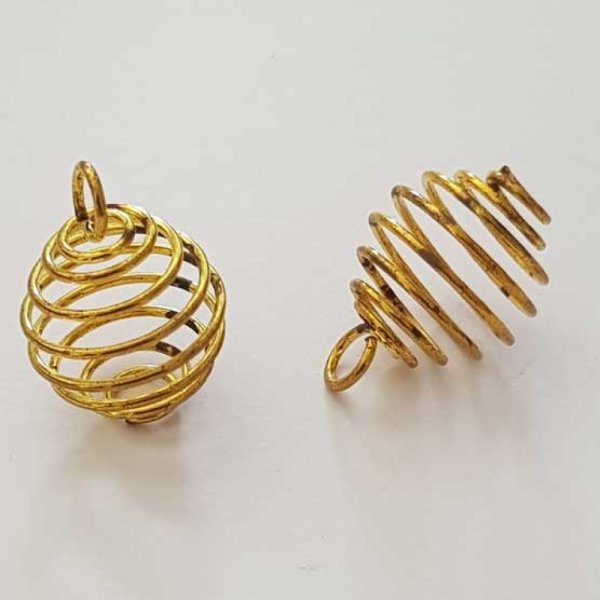 Jaula espiral de perlas 19 mm Oro N&deg;06
