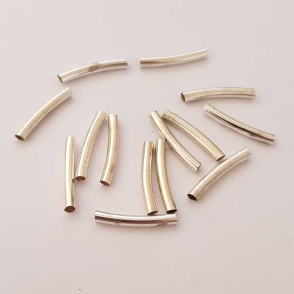 Perle Tube Courb&eacute; N&deg;09 Argent 20 mm