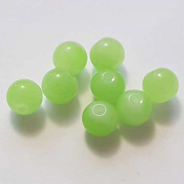 Perle Verre Ronde 10 mm vert 02 x 1 Pi&egrave;ce