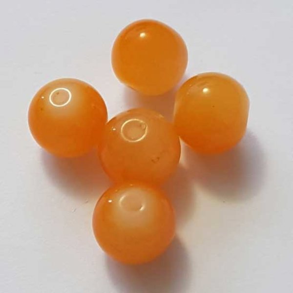 Perle Verre Ronde 12 mm Orange 02 x 1 Pi&egrave;ce
