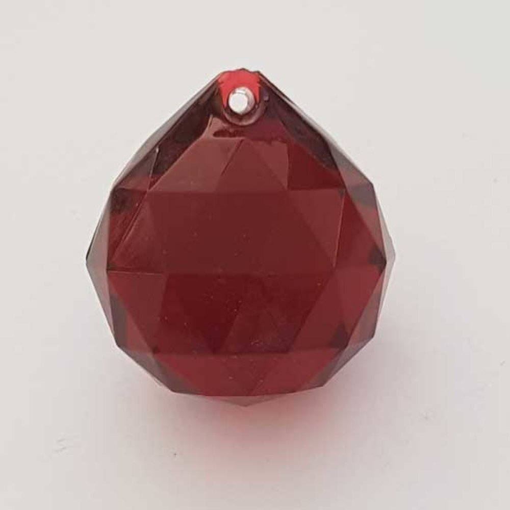 Perle acrylique Diamant transparent 30 x 31 mm Bordeaux