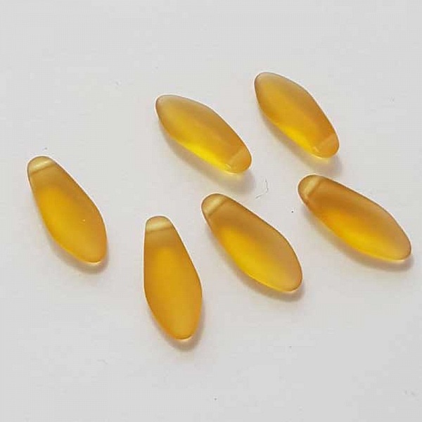 Perle en Verre Goutte D'Eau Jaune Fonc&eacute; 01 17 mm