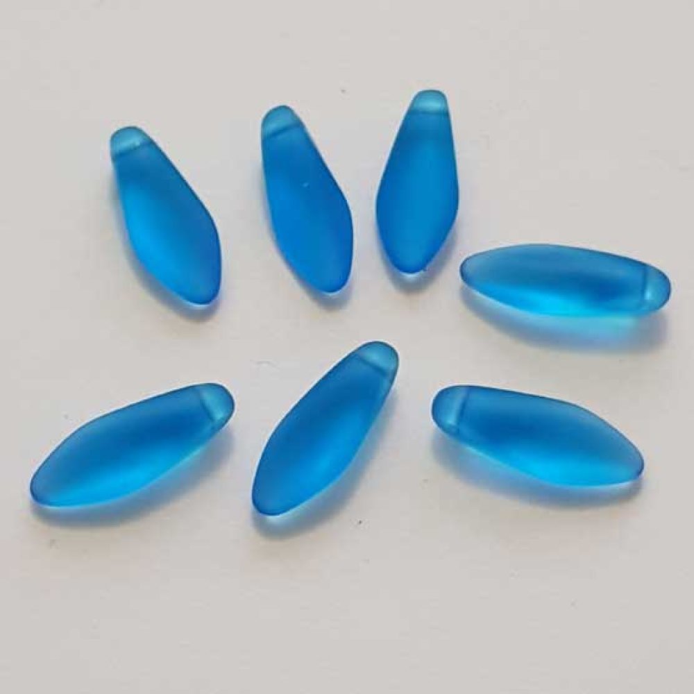 Perle en Verre Goutte D'Eau Bleu Clair 01 17 mm