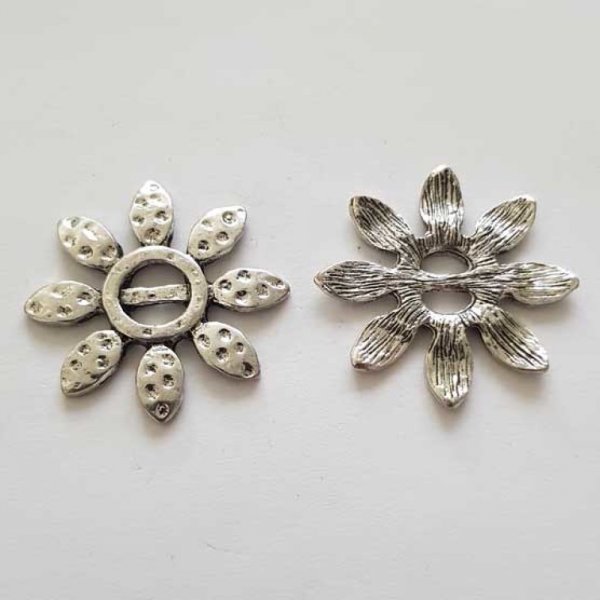 Perle passant rectangle pour cuir 06 mm Argent N&deg;08