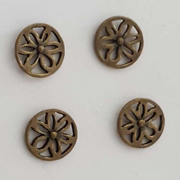 Perle rondelle plate anneau intercalaire en m&eacute;tal argent&eacute; 005 Bronze