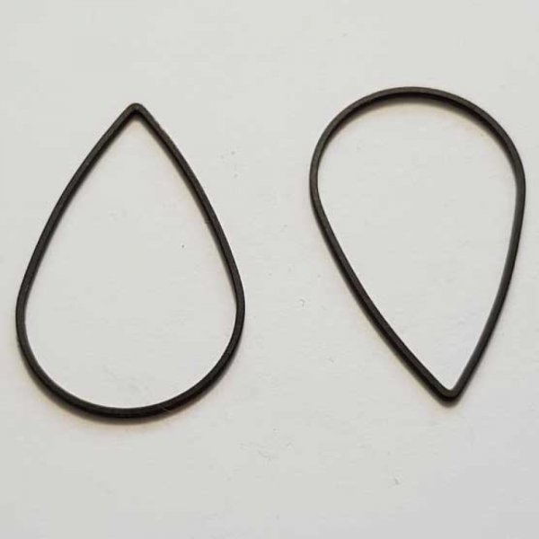 Perle rondelle plate anneau intercalaire m&eacute;tal argent&eacute; 050 Noir