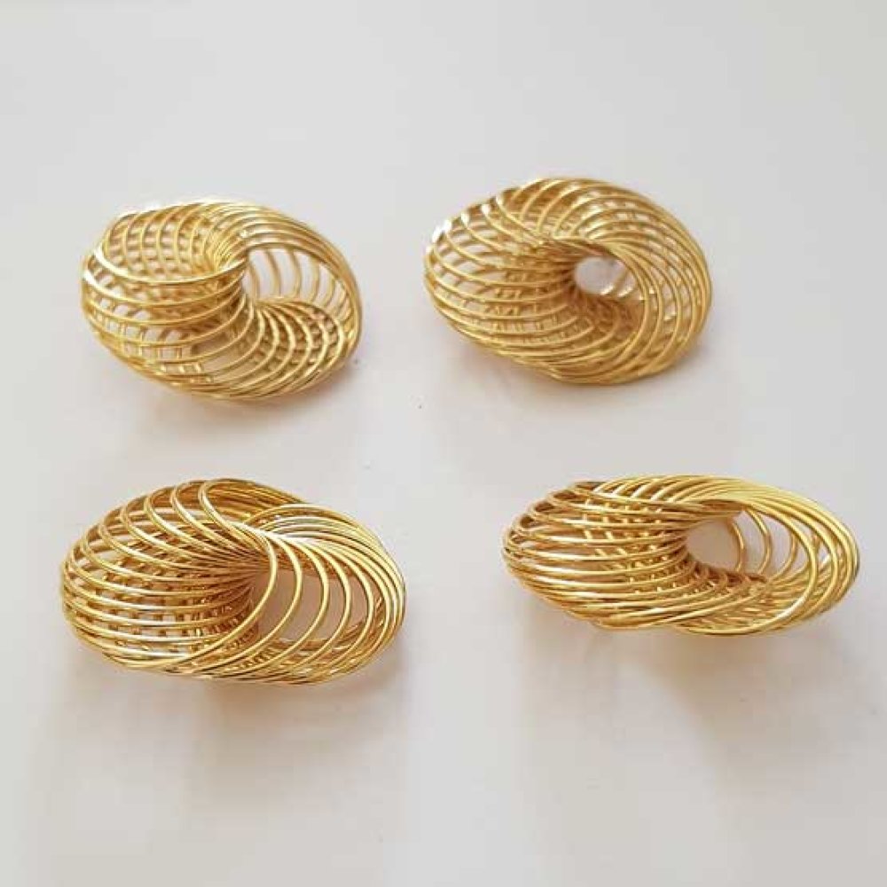 Cuenta espiral flor 30 mm Oro N°04