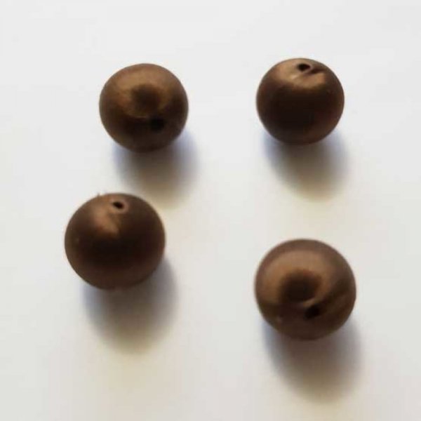 Cuenta de alambre tejido 15 mm Marr&oacute;n