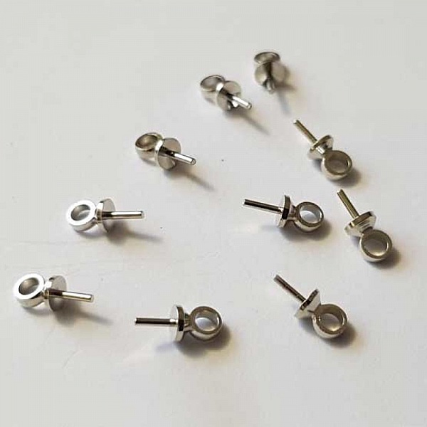 Piton &agrave; coller 7 x 3 mm Argent x 1 pi&egrave;ce