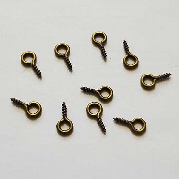 Piton &agrave; vis 10 x 5 mm Bronze x 10 pi&egrave;ces
