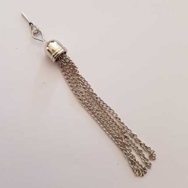 Pompon en m&eacute;tal Pampille Argent&eacute; N&deg;12