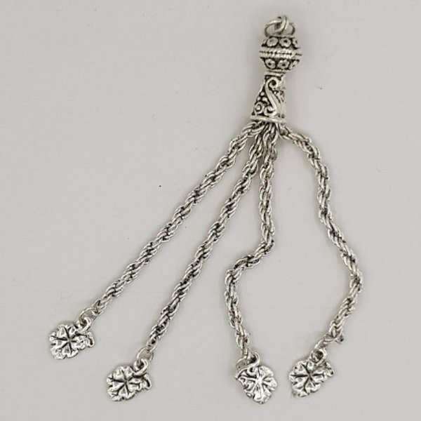 Pompon en m&eacute;tal Pampille Argent&eacute; N&deg;04