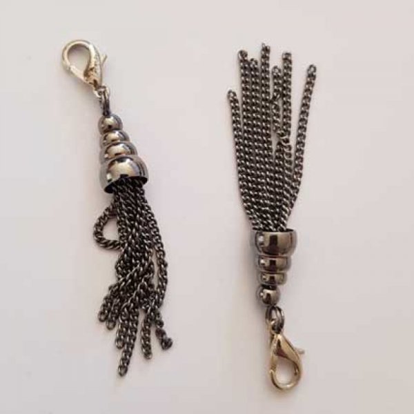 Pompon en m&eacute;tal Pampille Argent&eacute; N&deg;09