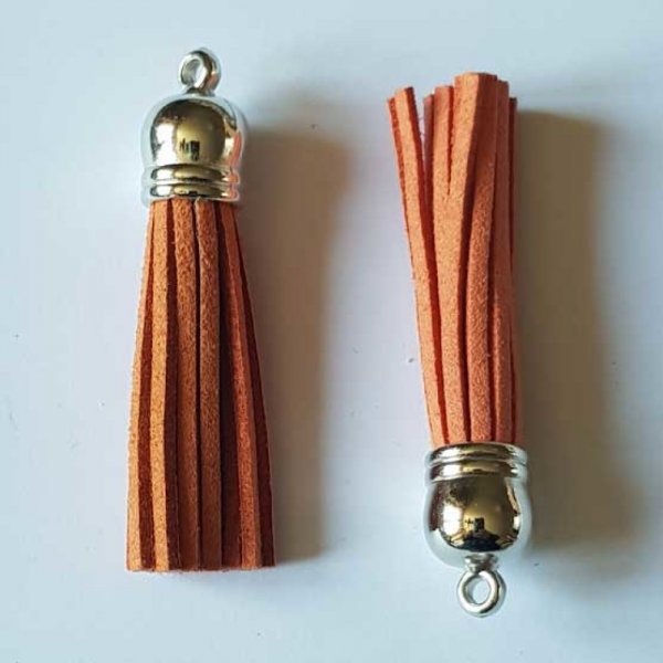 Pompon su&eacute;dine uni 60 mm N&deg;28 Marron Clair