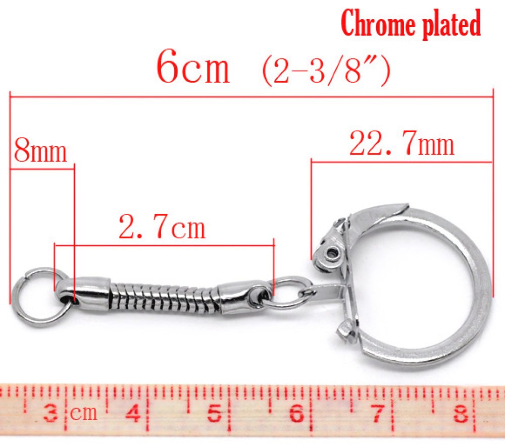 Llavero de metal plateado 6 cm