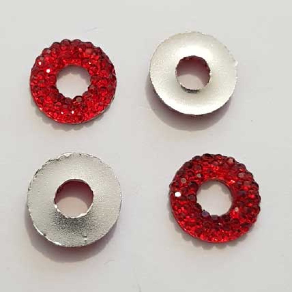 Rondelle 11 mm Rouge Et Strass