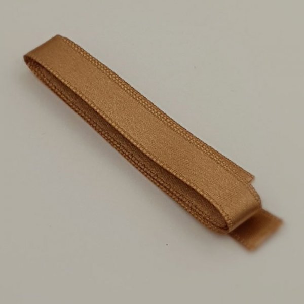 Ruban satin Marron Glac&eacute; double face de 10 mm x 1 m&egrave;tre