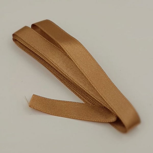 Ruban satin Marron Glac&eacute; double face de 10 mm x 1 m&egrave;tre