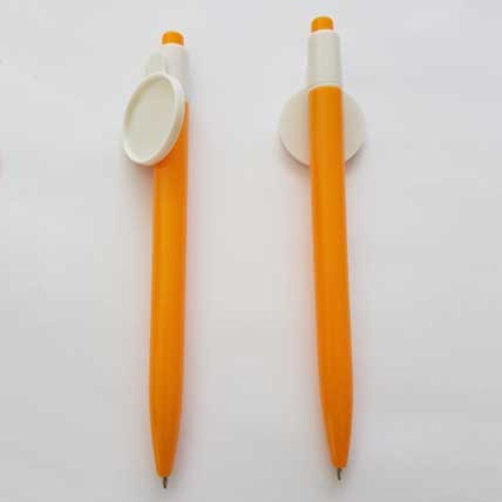 Bolígrafo naranja con capuchón de 25 mm