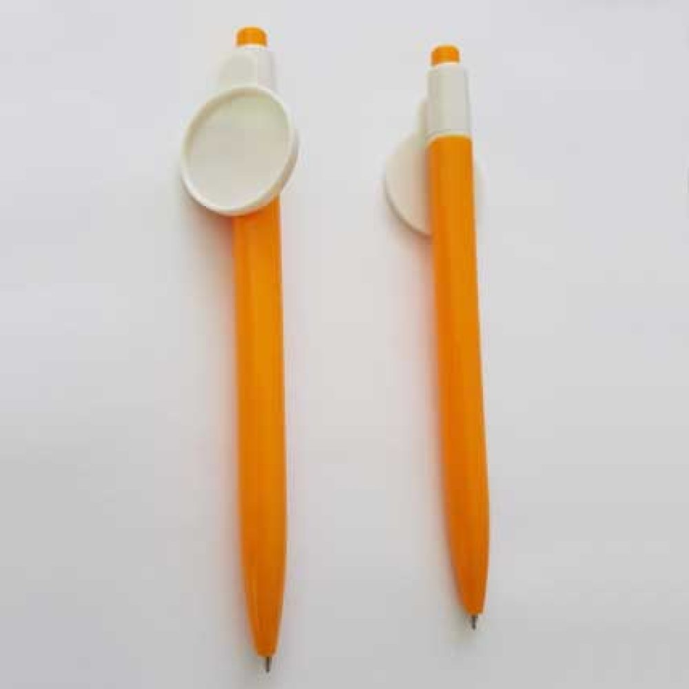 Bolígrafo naranja con capuchón de 25 mm