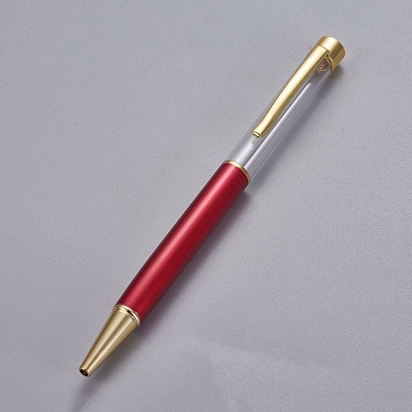 Bol&iacute;grafo para decorar tubo vac&iacute;o rojo dorado x 1 unidad