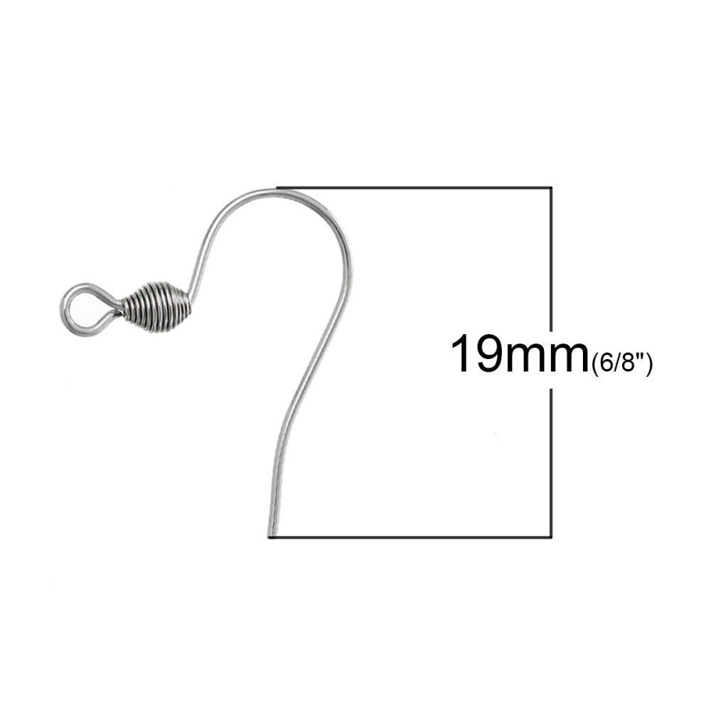 Portapendientes Acero Inoxidable Gancho N°01 X 1 Par