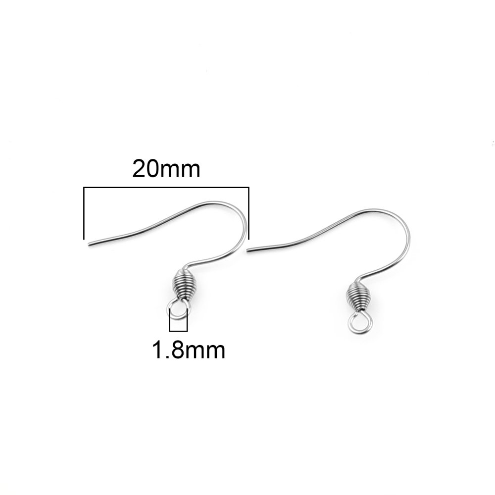 Pendientes Gancho Acero Inoxidable N°01-02 X 1 Par