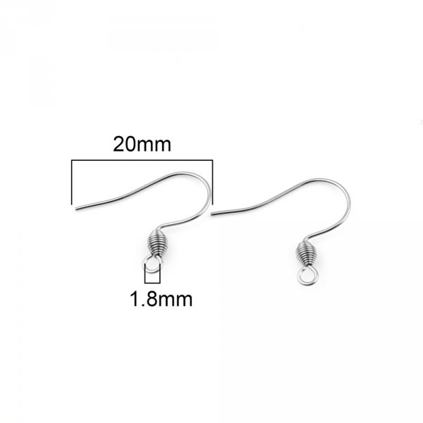 Pendientes Gancho Acero Inoxidable N&deg;01-02 X 1 Par