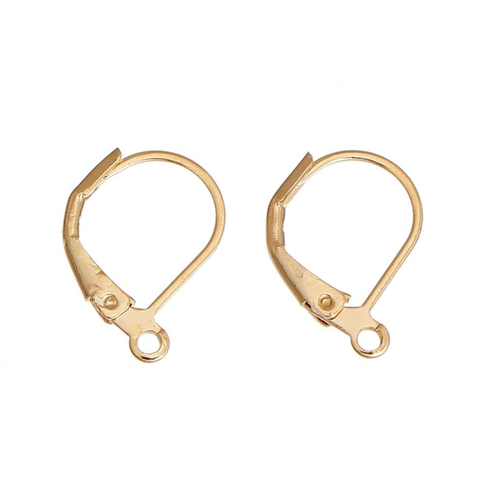 Soporte para pendientes Dormeuse N°16 bañado en oro de 14 quilates