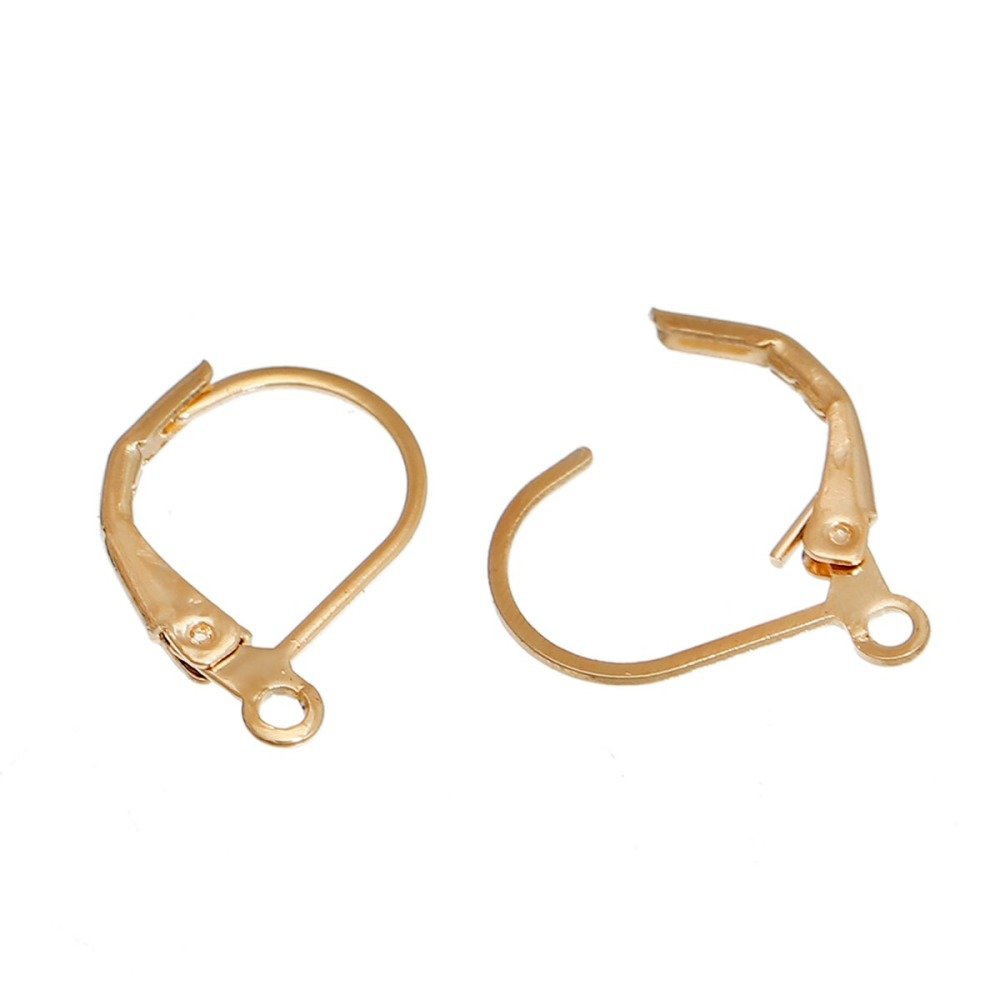 Soporte para pendientes Dormeuse N°16 bañado en oro de 14 quilates
