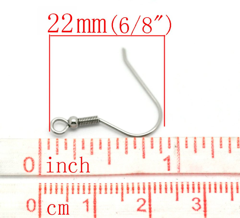 Portapendientes Gancho de acero inoxidable N°07 x 1 par