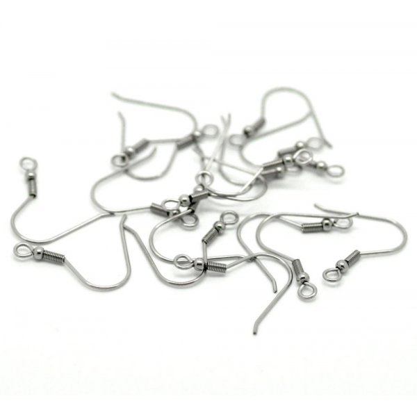 Portapendientes Gancho de acero inoxidable N&deg;07 x 5 pares